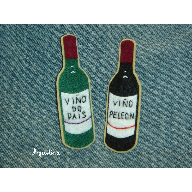 broche de fieltro botella de vino
