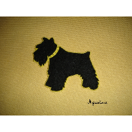 Broche perro schnauzer silueta