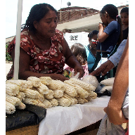 Native Mayan selling corn