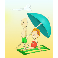 abuelos en la playa