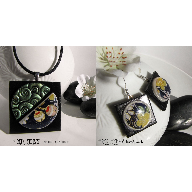 Chiyogami Japanese Pendants and earrings HC