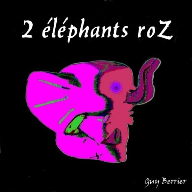 DEUX  ELEPHANTS ROSES