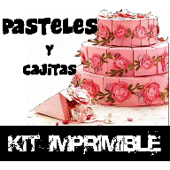 Kit imprimible Pasteles con Cajitas y Pa&ntilde;ales