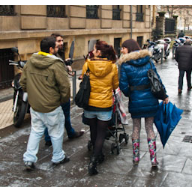 walking to parade